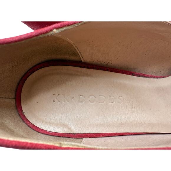 KK DODDS Mary Jane Heels in Red Nubuck Suede Size 38.5/ US 8 - Picture 8 of 11